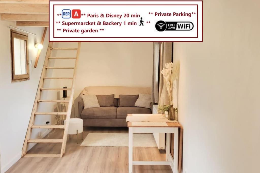 Le Petit Noisy Entre Paris Et Disney, Proche Centrex Avec Jardin Privatif Et Parking Extérieur photo